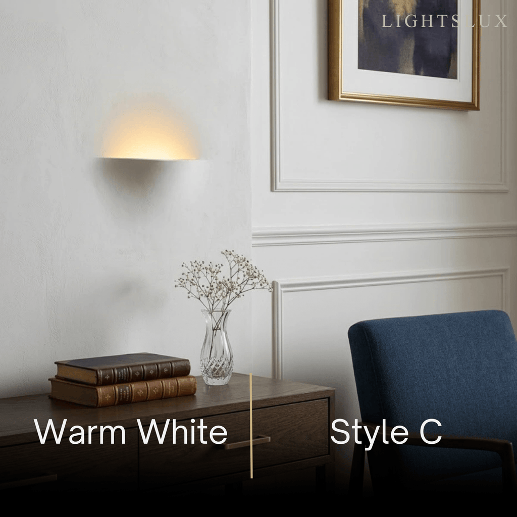 Art Deco Recessed Wall Lamp – White Metal Light for Living Room - Flindria