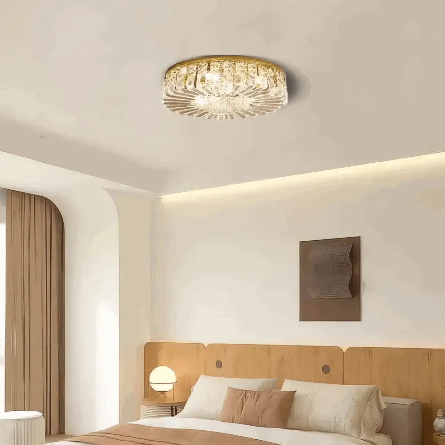 Royal Round LED -katto­valaisin – kromi/kulta viimeistely olohuoneeseen/makuuhuoneeseen - Flindria