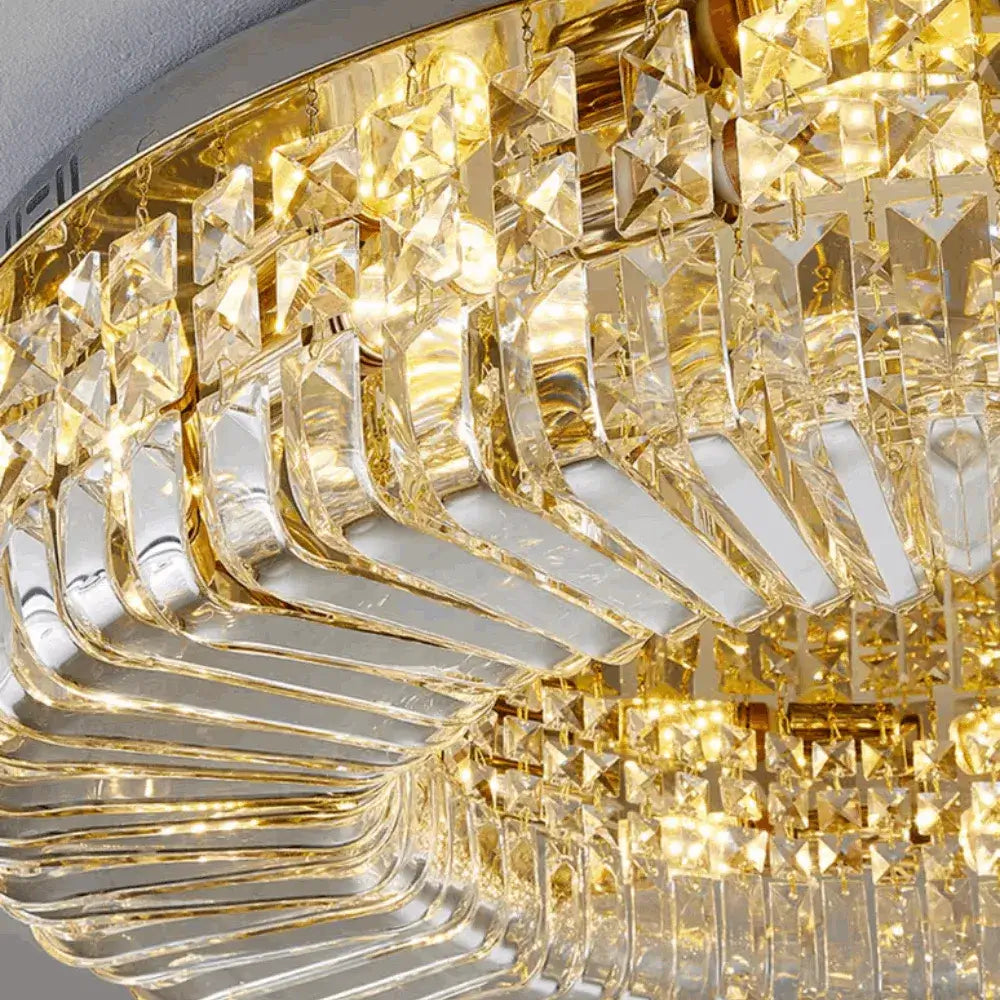 Royal Round LED -katto­valaisin – kromi/kulta viimeistely olohuoneeseen/makuuhuoneeseen - Flindria
