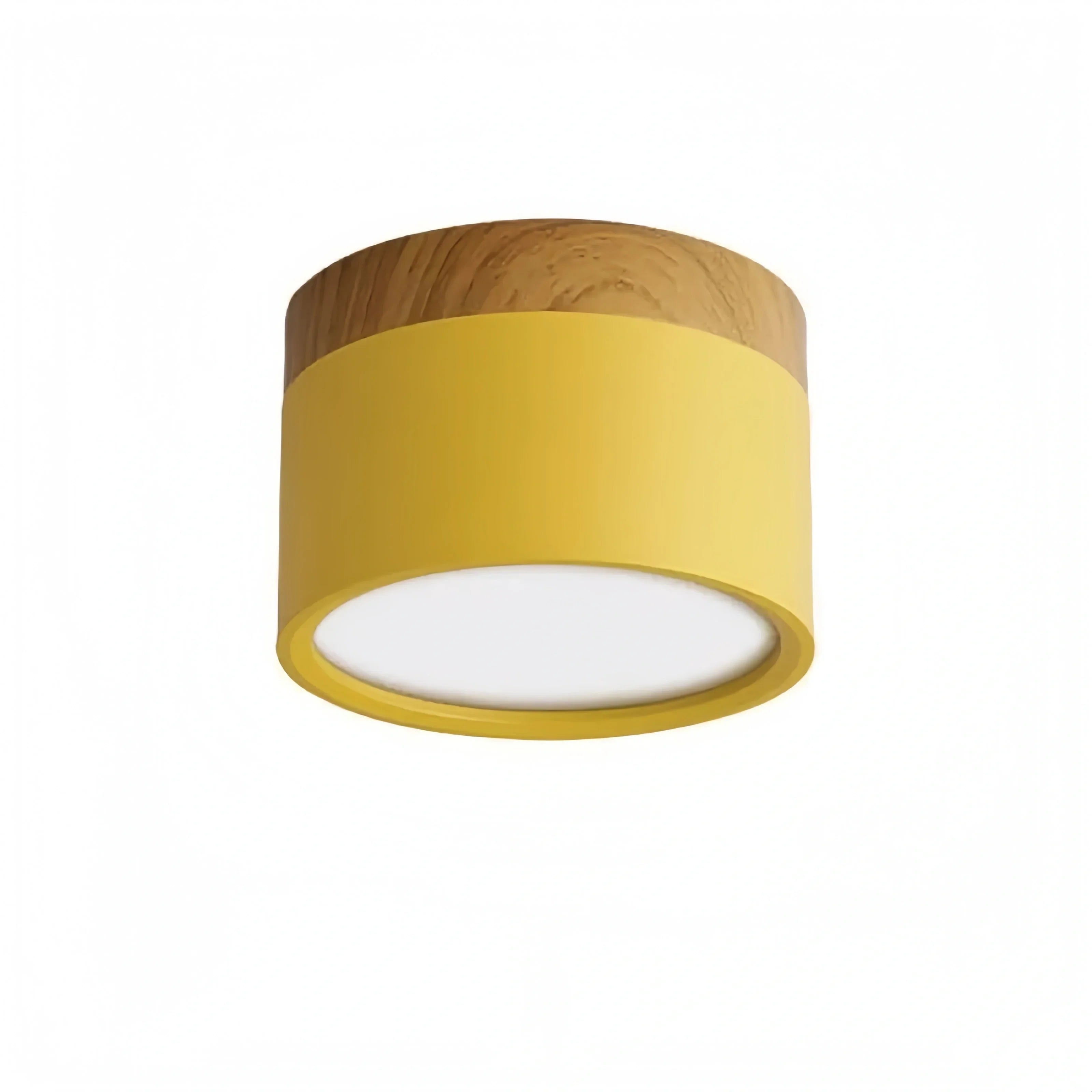 Severské LED stropní svítidlo válec – kov/dřevo do chodby - Flindria