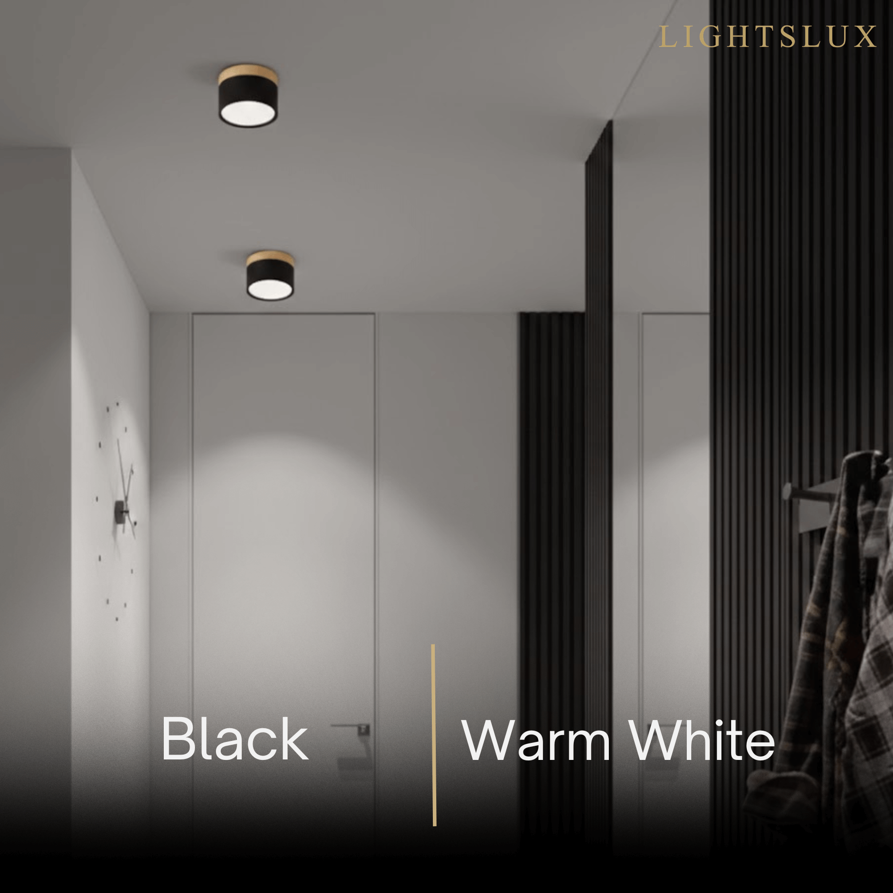 Severské LED stropní svítidlo válec – kov/dřevo do chodby - Flindria