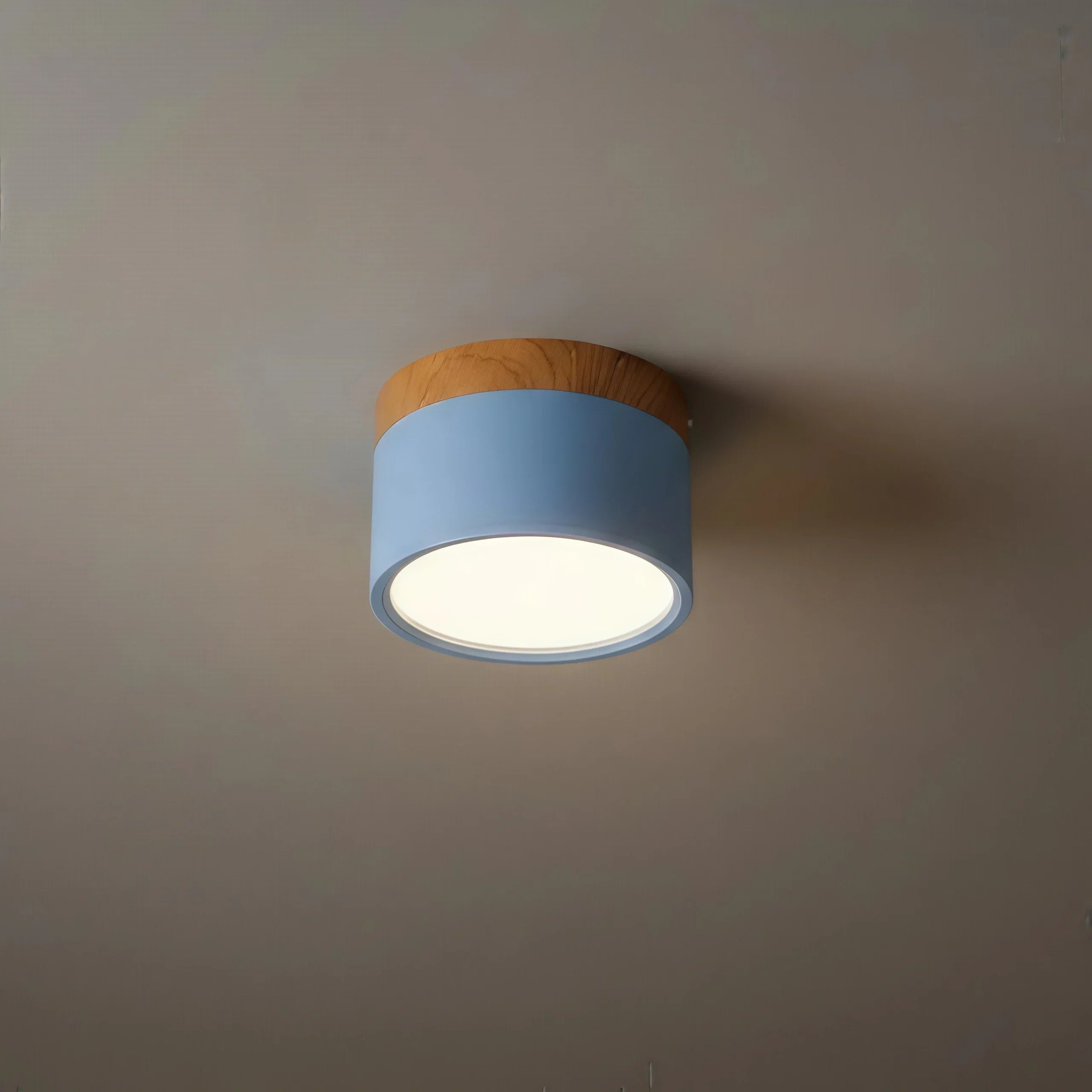 Severské LED stropní svítidlo válec – kov/dřevo do chodby - Flindria