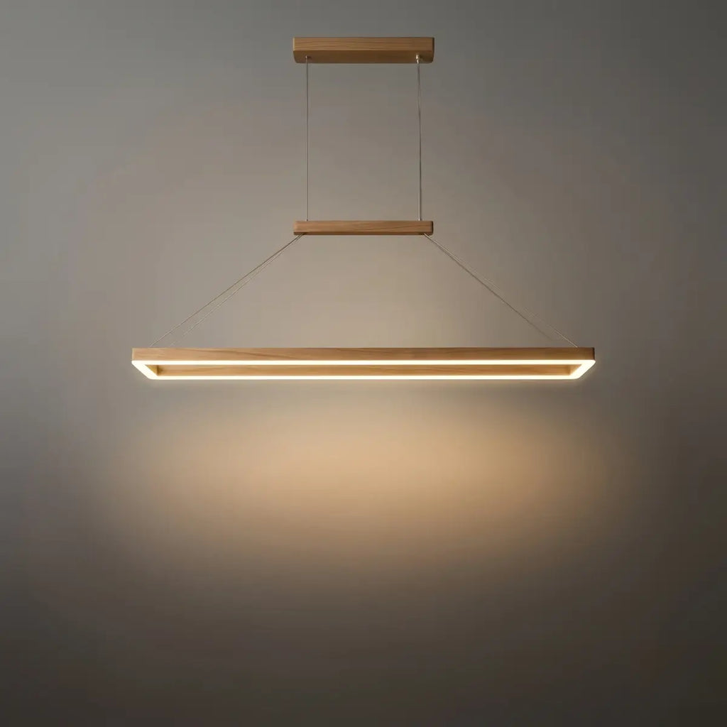 Luxe rechthoekige hanglamp — goud/koffie metaal dimbare LED voor eetkamer - Flindria