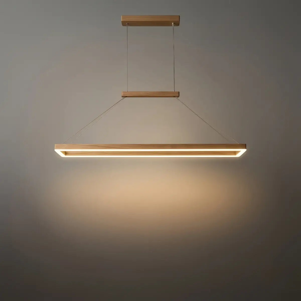 Luxe rechthoekige hanglamp — goud/koffie metaal dimbare LED voor eetkamer - Flindria