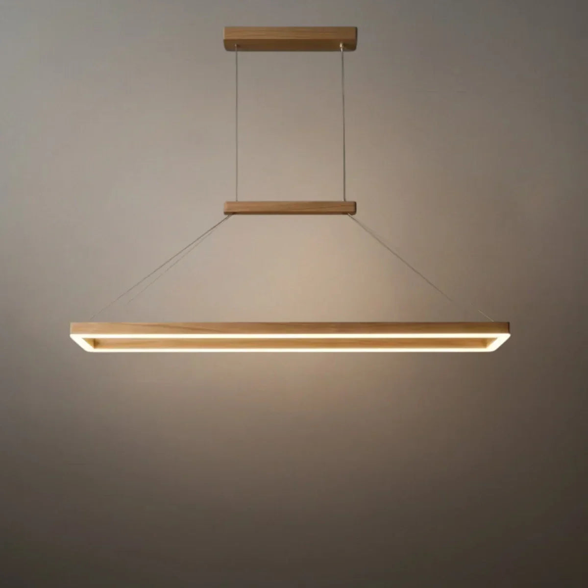 Luxe rechthoekige hanglamp — goud/koffie metaal dimbare LED voor eetkamer - Flindria