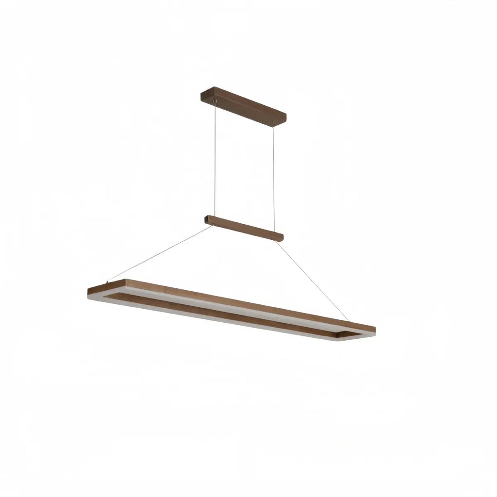 Luxe rechthoekige hanglamp — goud/koffie metaal dimbare LED voor eetkamer - Flindria
