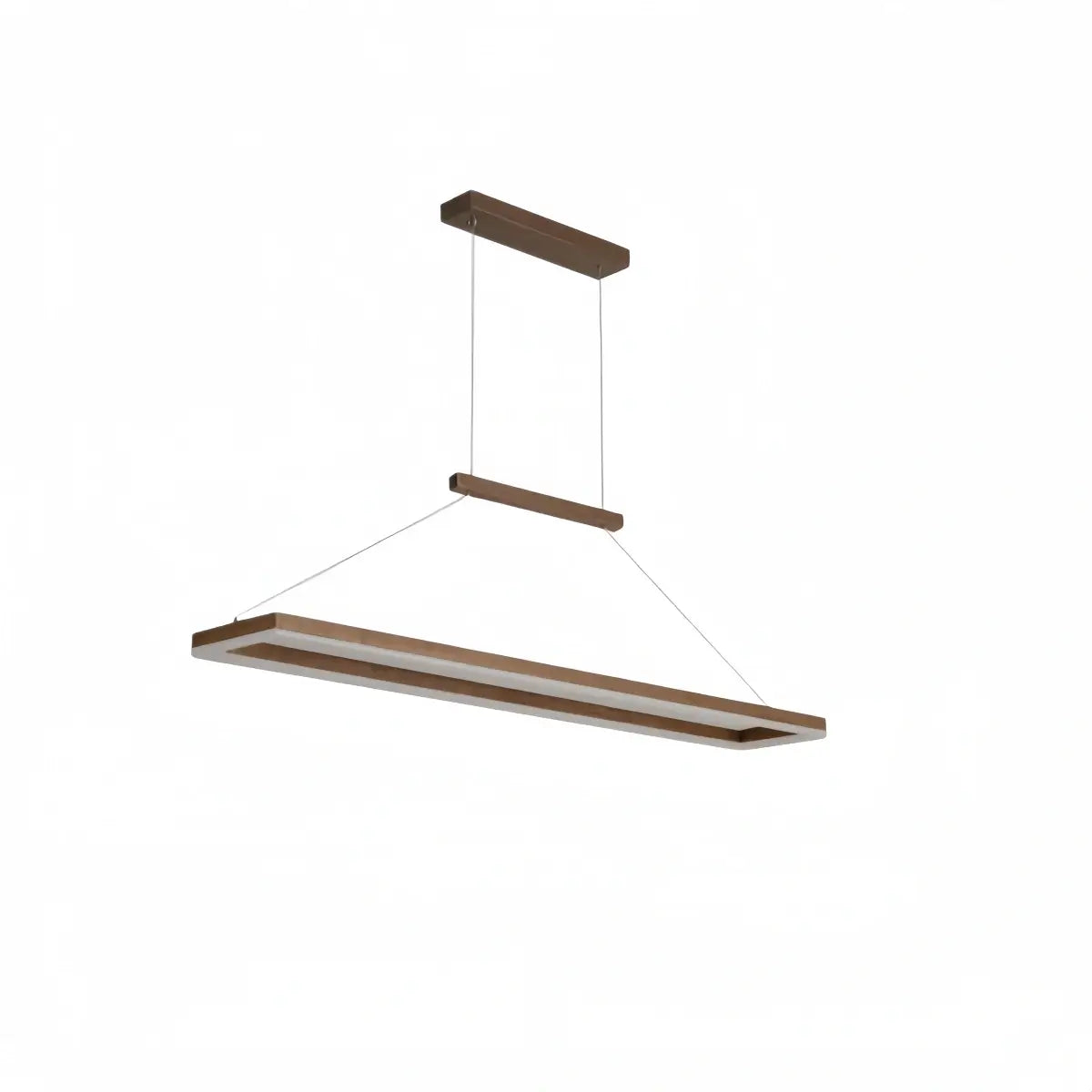 Luxe rechthoekige hanglamp — goud/koffie metaal dimbare LED voor eetkamer - Flindria