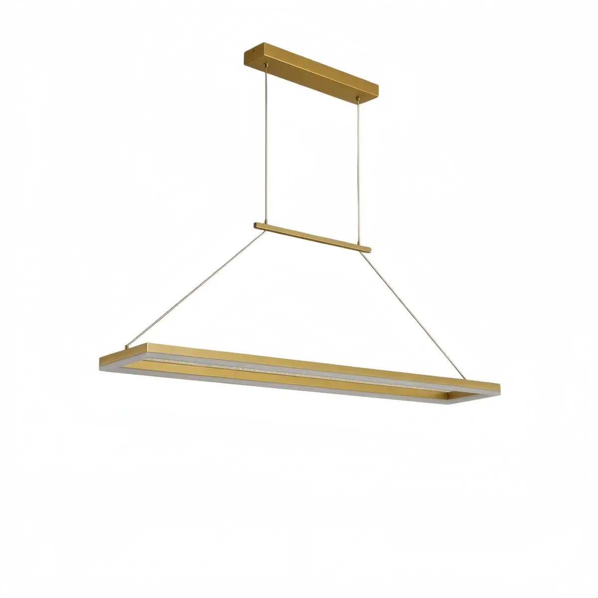 Luxe rechthoekige hanglamp — goud/koffie metaal dimbare LED voor eetkamer - Flindria