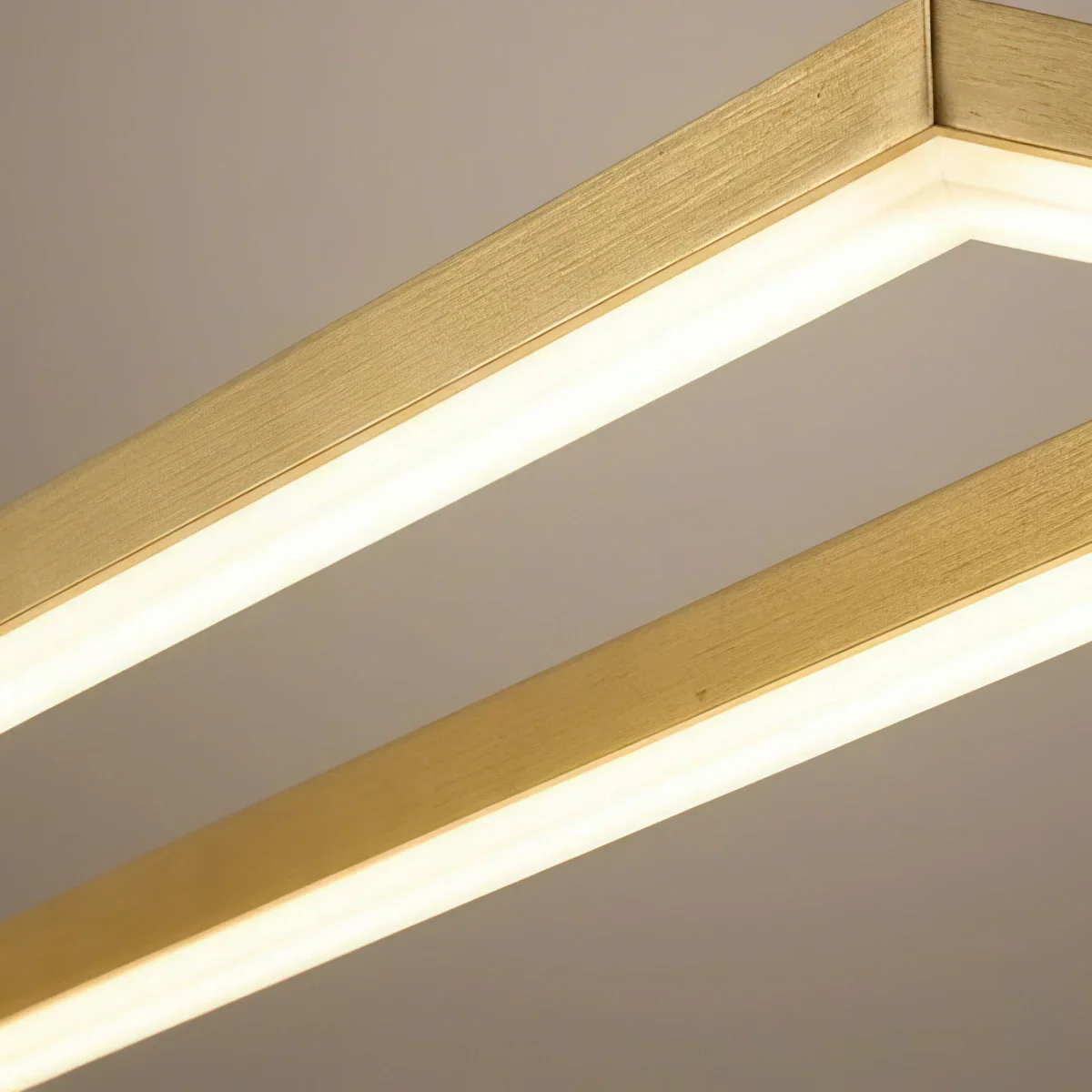 Luxe rechthoekige hanglamp — goud/koffie metaal dimbare LED voor eetkamer - Flindria