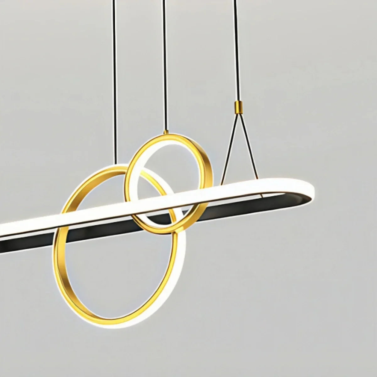 Modern Geometric Pendant Light — Black/Gold Metal & Acrylic Dining Room - Flindria