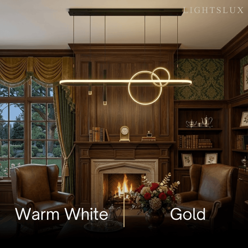 Modern Geometric Pendant Light — Black/Gold Metal & Acrylic Dining Room - Flindria