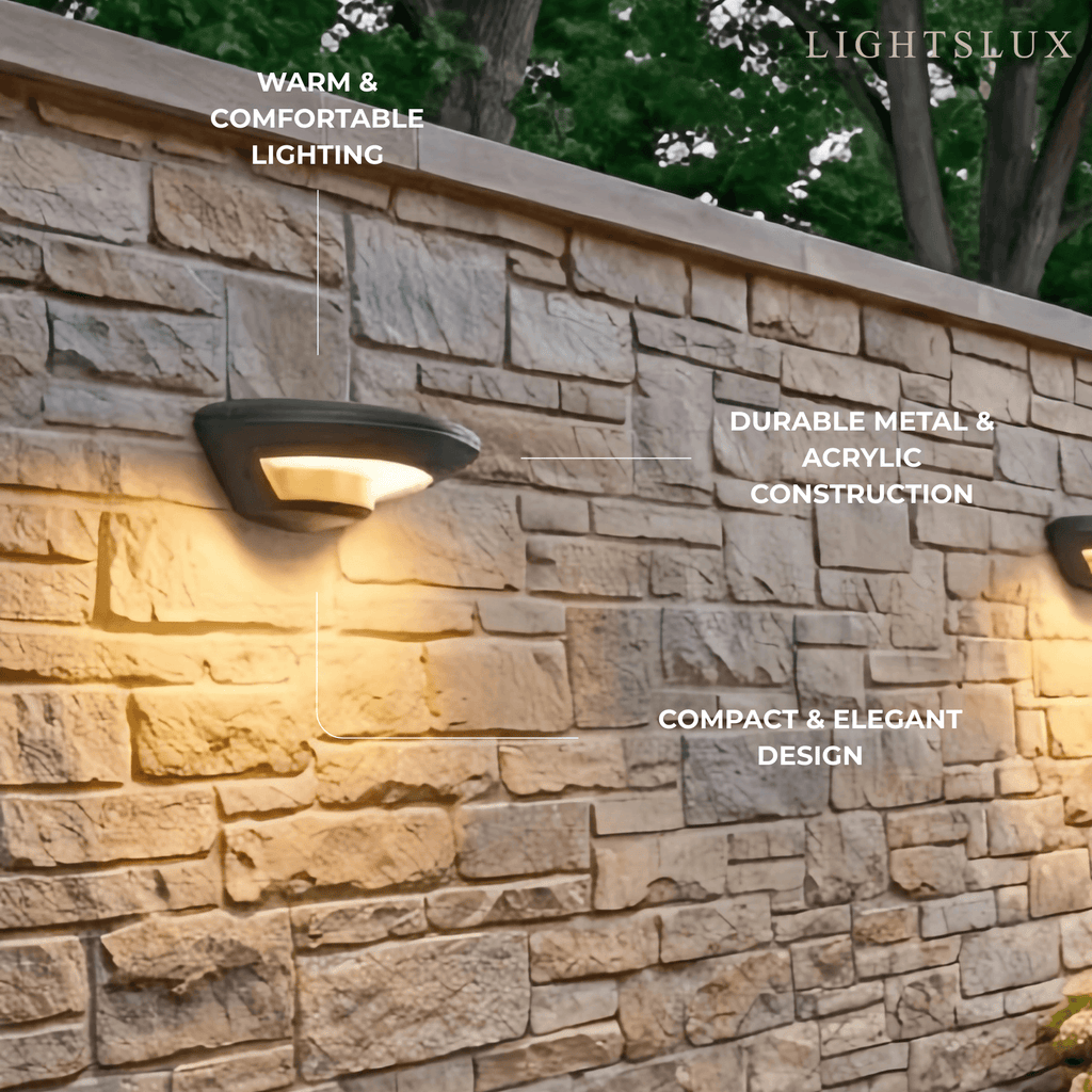 Minimalist Disc-Shaped Wall Lamp - Black Metal for Outdoor Corridor - Flindria