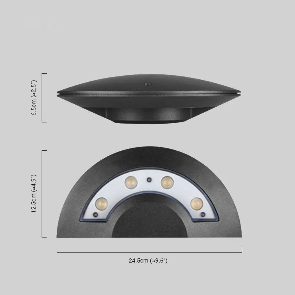 Minimalist Disc-Shaped Wall Lamp - Black Metal for Outdoor Corridor - Flindria