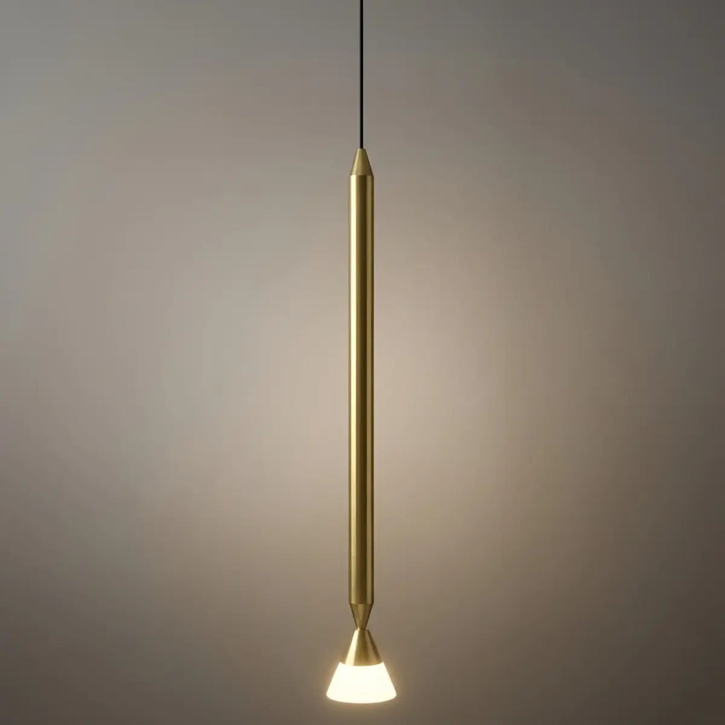 Modern Metal Pendant Light - Linear Black/Gold Bedroom - Flindria