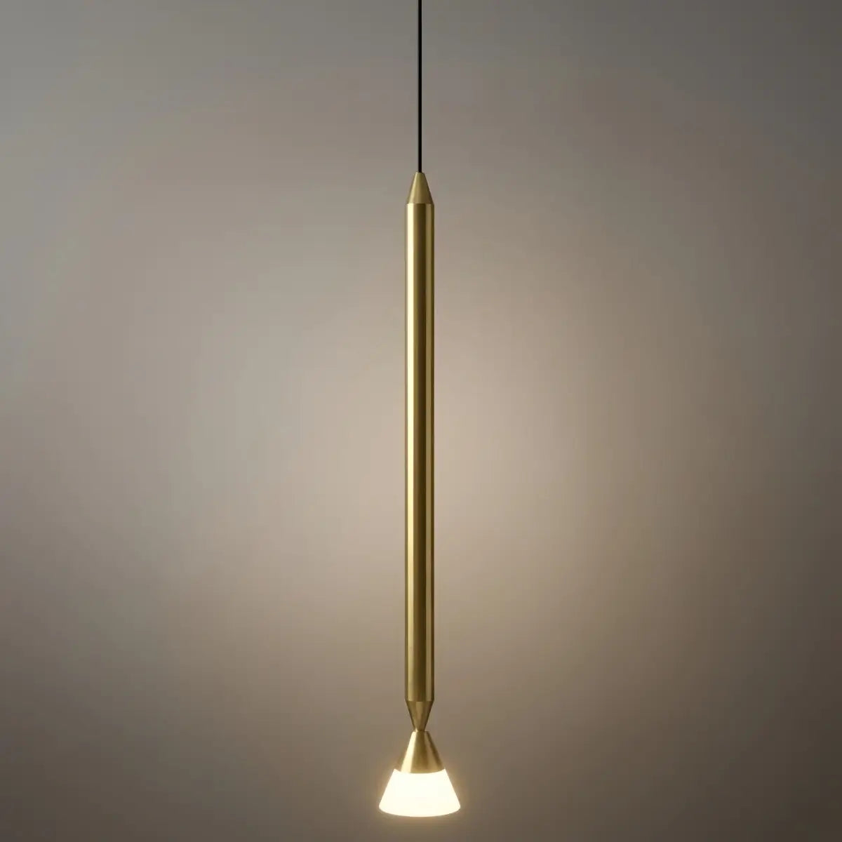 Modern Metal Pendant Light - Linear Black/Gold Bedroom - Flindria