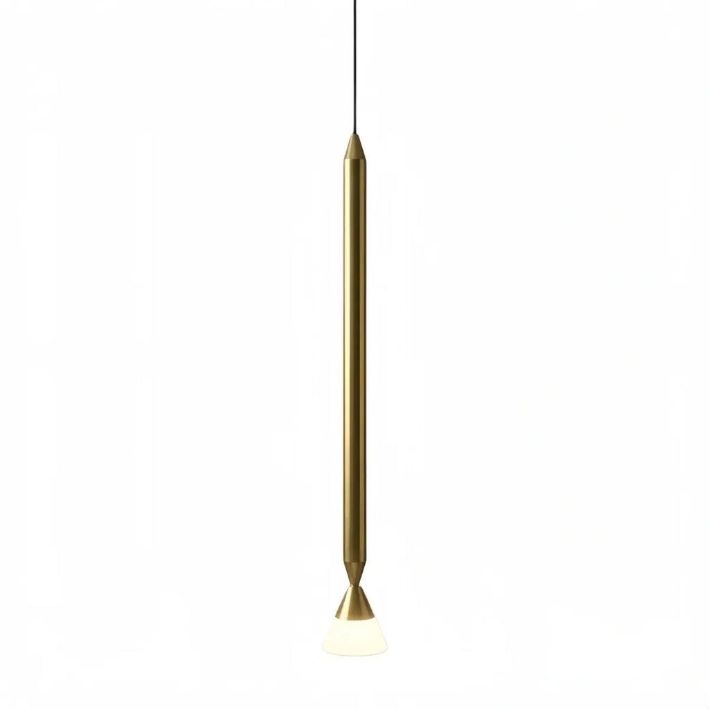 Modern Metal Pendant Light - Linear Black/Gold Bedroom - Flindria