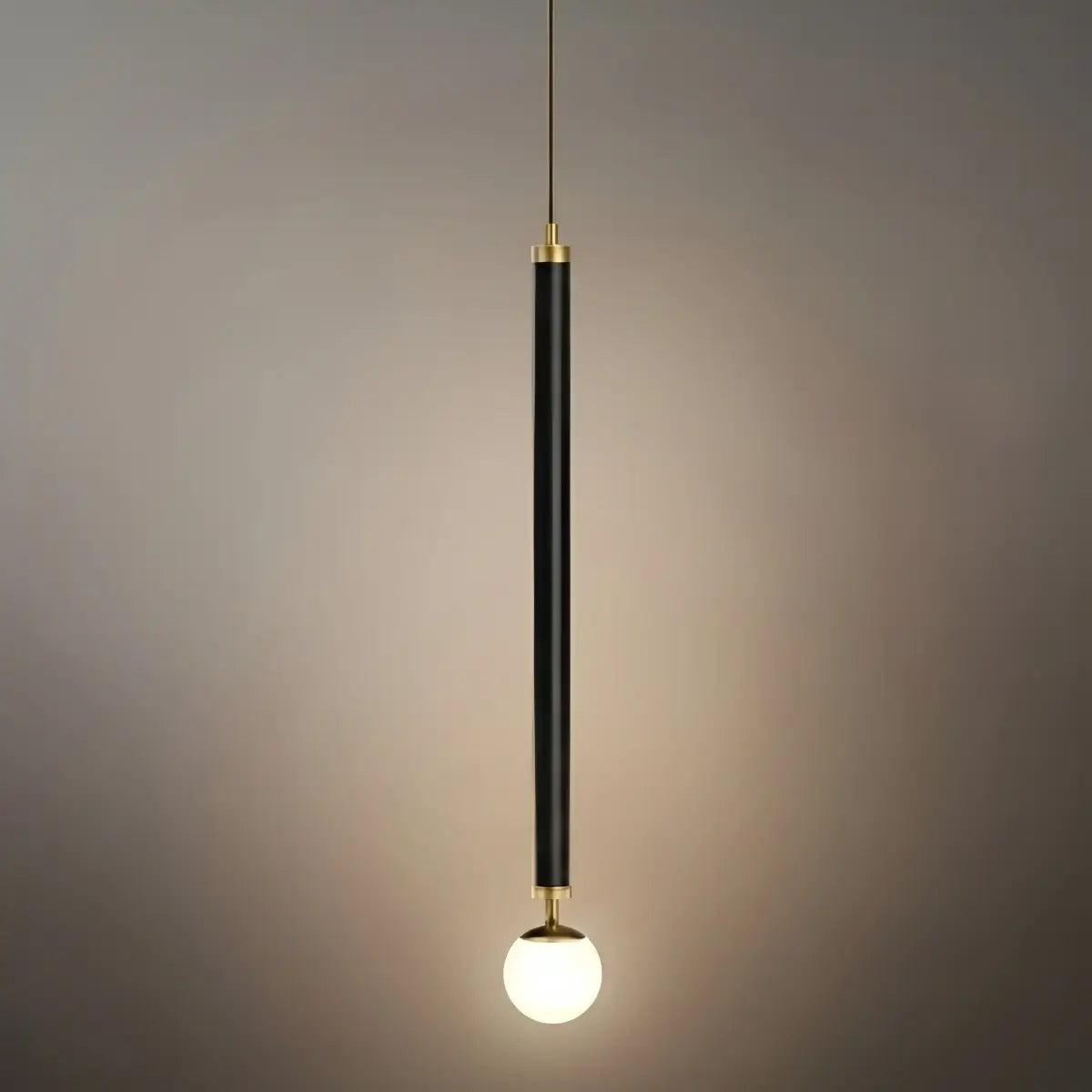 Modern Metal Pendant Light - Linear Black/Gold Bedroom - Flindria