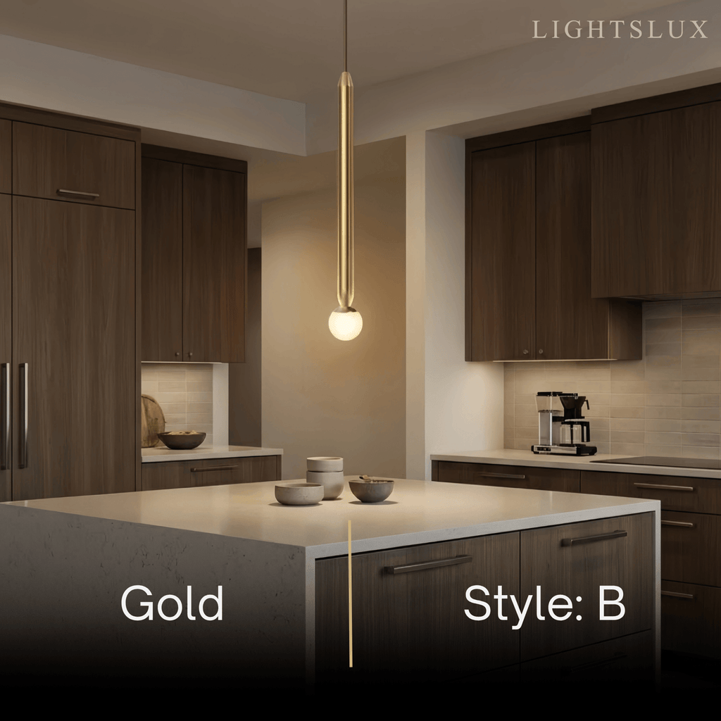 Modern Metal Pendant Light - Linear Black/Gold Bedroom - Flindria