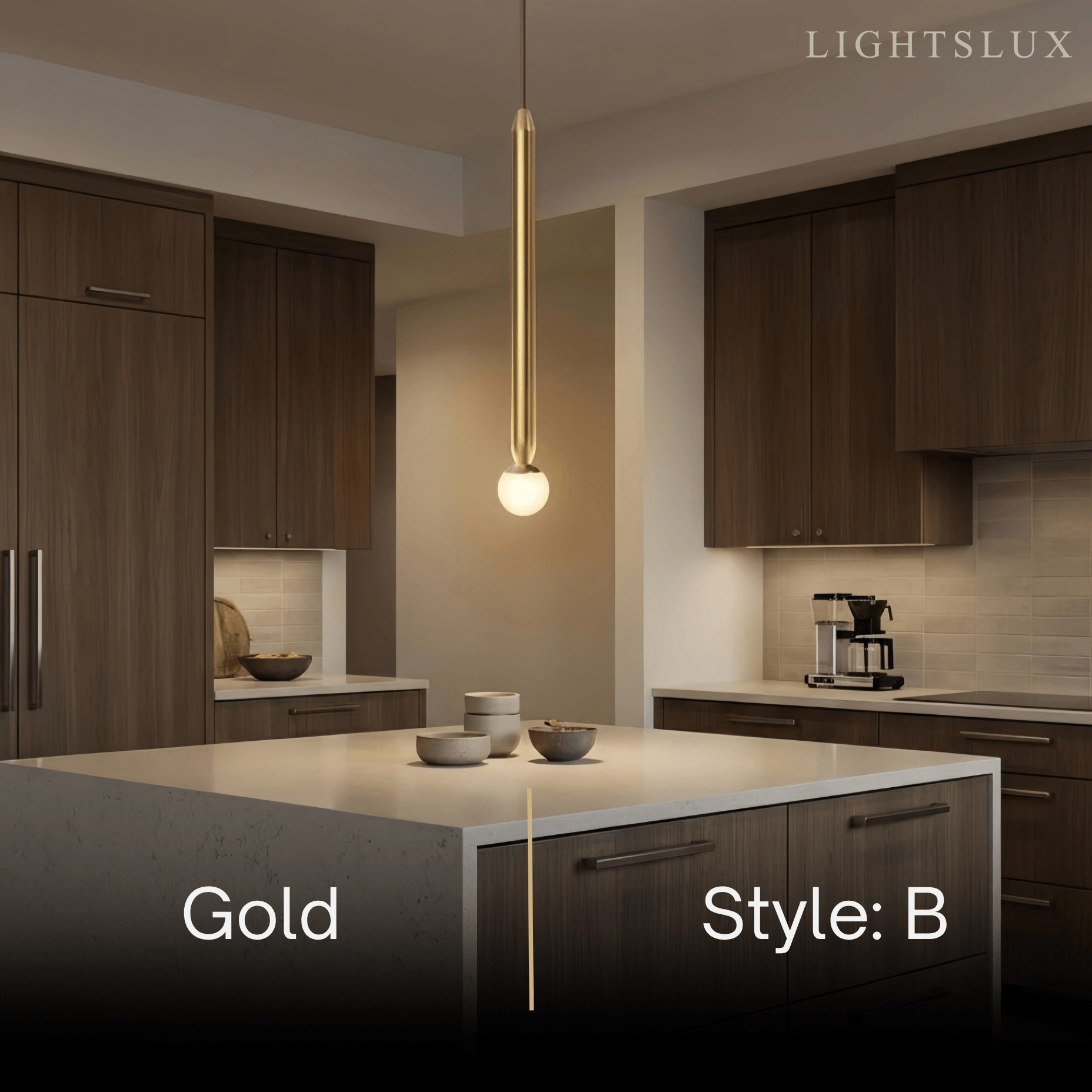 Modern Metal Pendant Light - Linear Black/Gold Bedroom - Flindria