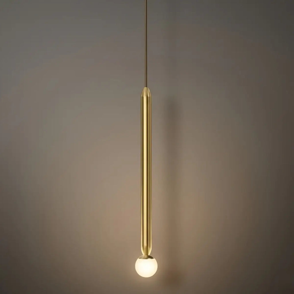 Modern Metal Pendant Light - Linear Black/Gold Bedroom - Flindria