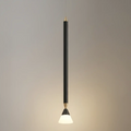 Modern Metal Pendant Light - Linear Black/Gold Bedroom - Flindria
