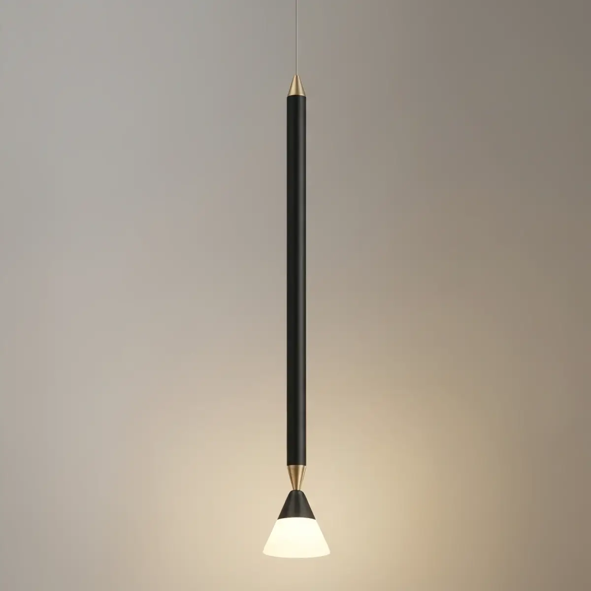 Modern Metal Pendant Light - Linear Black/Gold Bedroom - Flindria