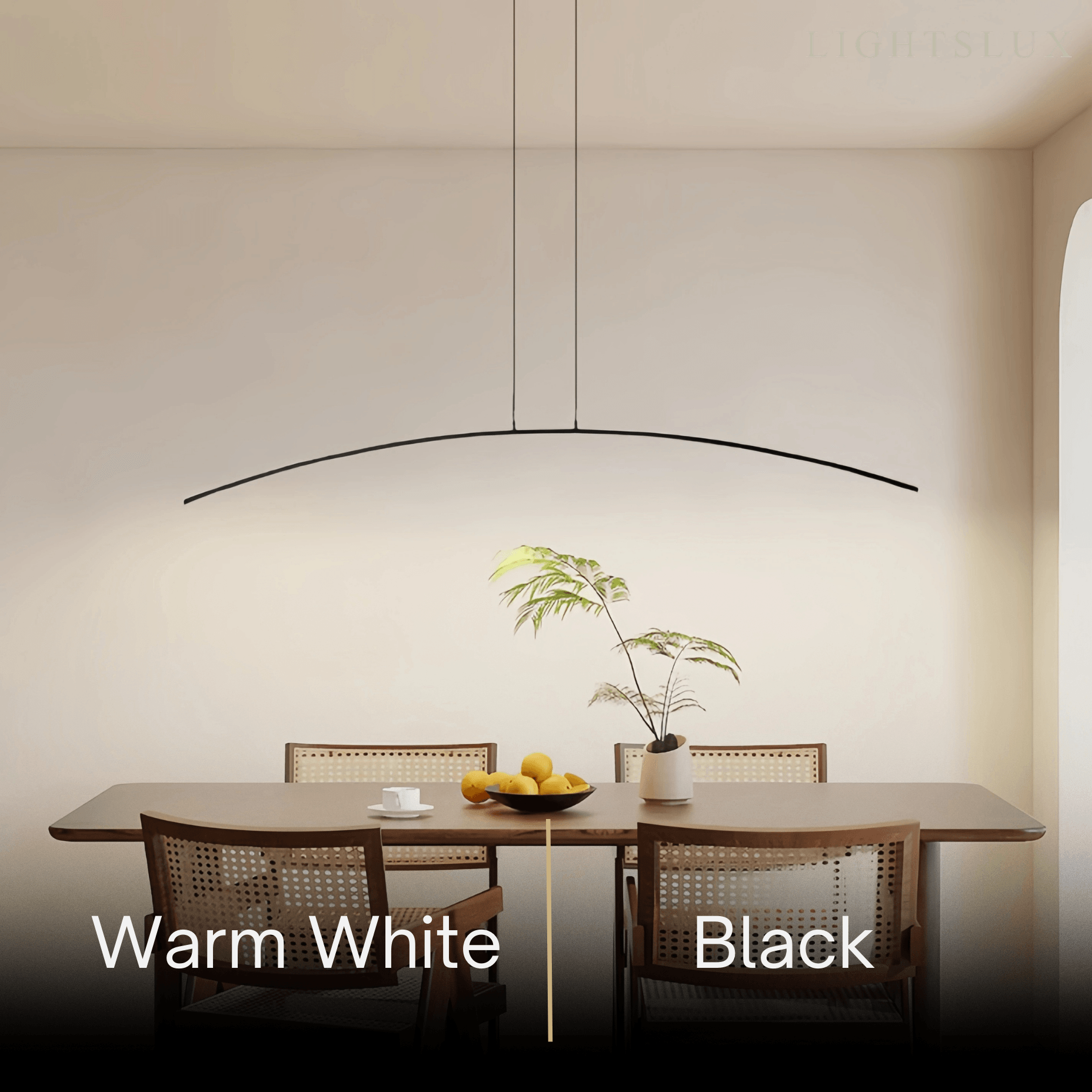 Modern Linear Pendant Light - Black/Gold Metal Remote Control Dining Room - Flindria
