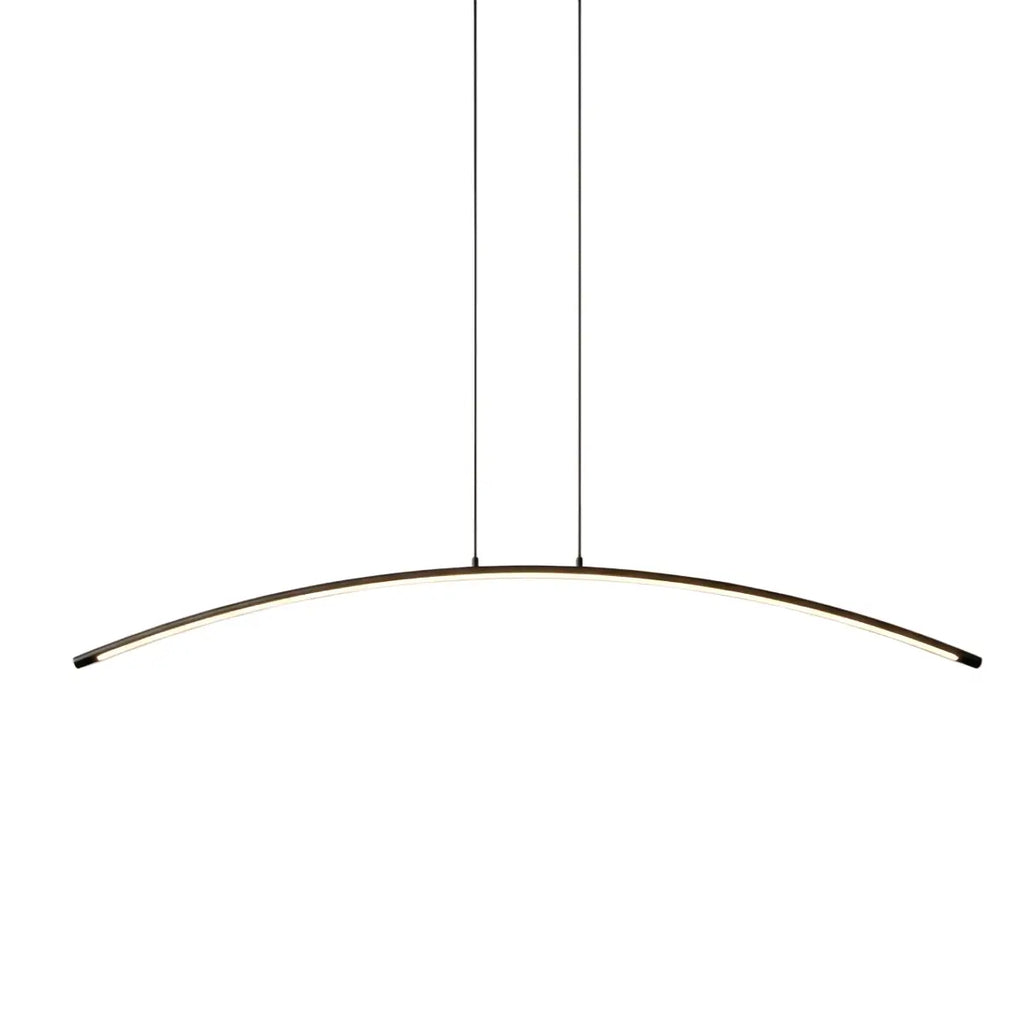 Modern Linear Pendant Light - Black/Gold Metal Remote Control Dining Room - Flindria