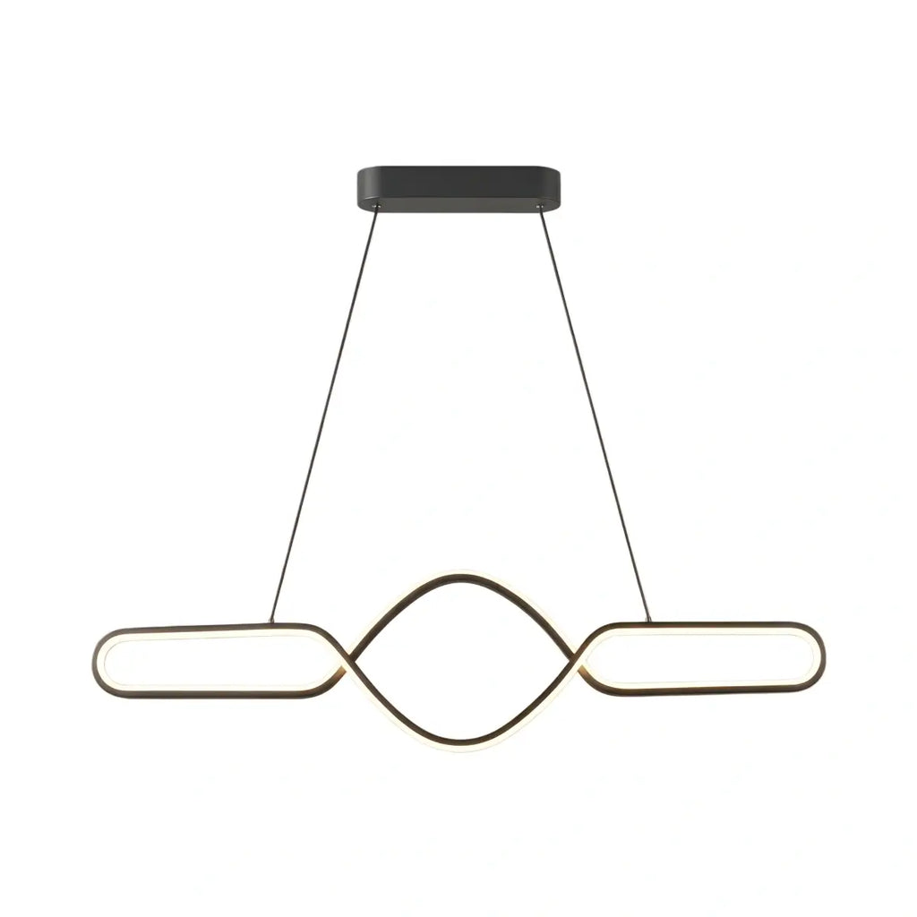 Minimalist Dimmable Pendant Light — Black Metal & Silica Gel Cross Linear Dining Room - Flindria