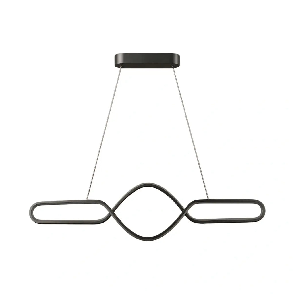 Minimalist Dimmable Pendant Light — Black Metal & Silica Gel Cross Linear Dining Room - Flindria