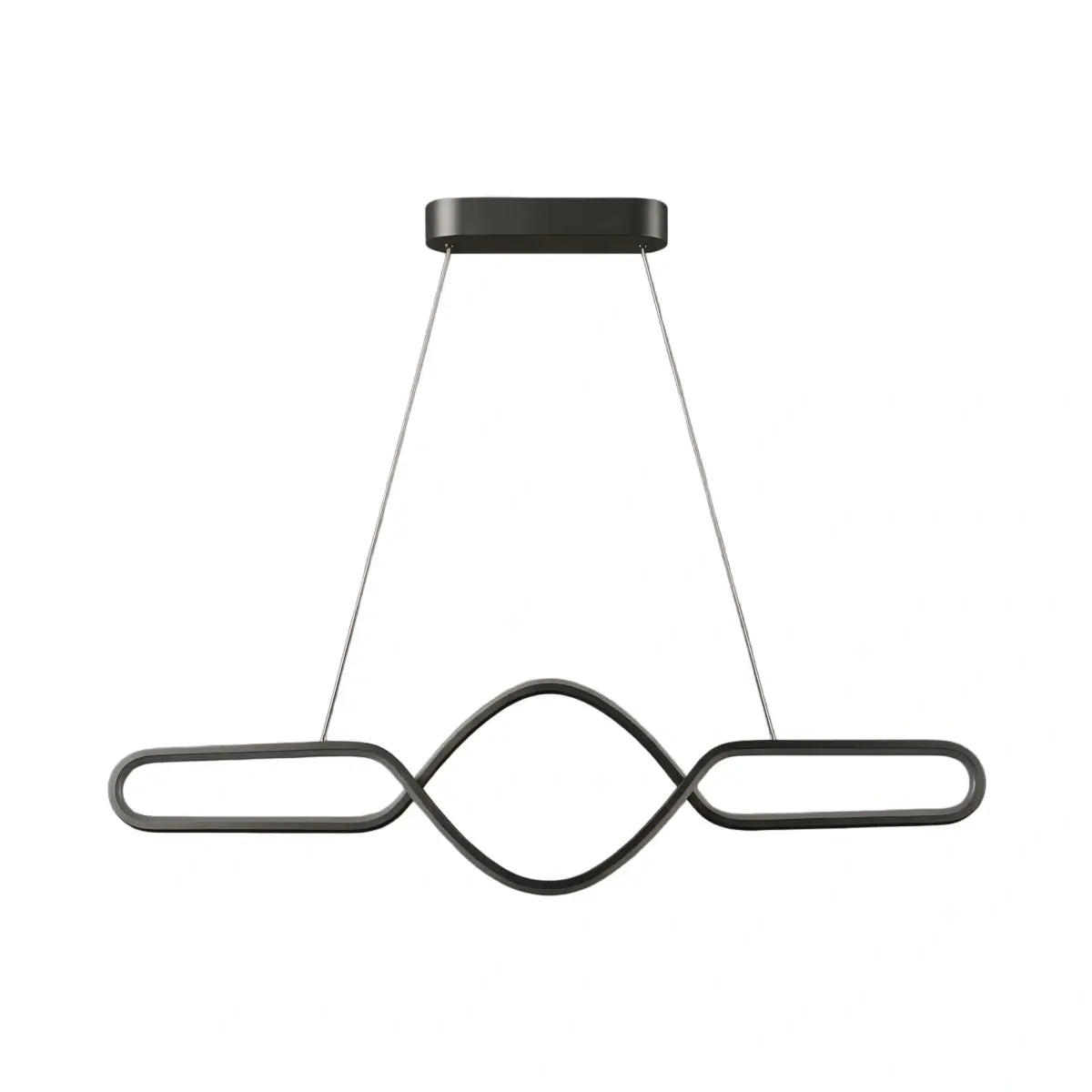 Minimalist Dimmable Pendant Light — Black Metal & Silica Gel Cross Linear Dining Room - Flindria