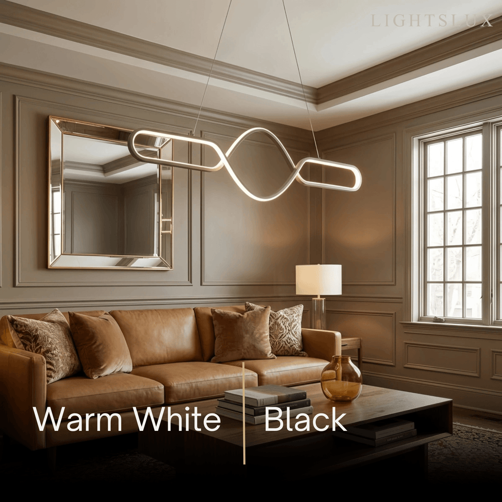 Minimalist Dimmable Pendant Light — Black Metal & Silica Gel Cross Linear Dining Room - Flindria