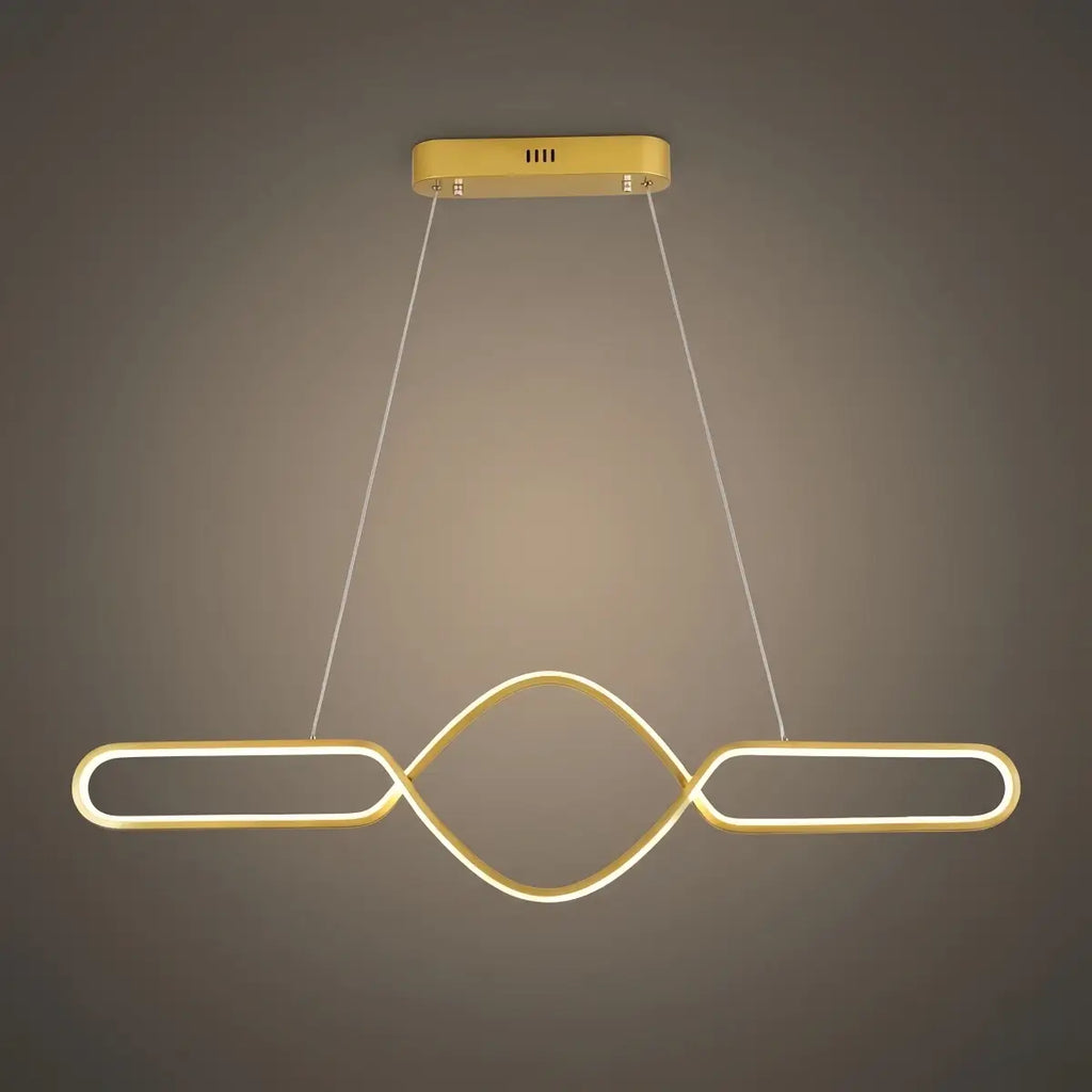 Minimalist Dimmable Pendant Light — Black Metal & Silica Gel Cross Linear Dining Room - Flindria