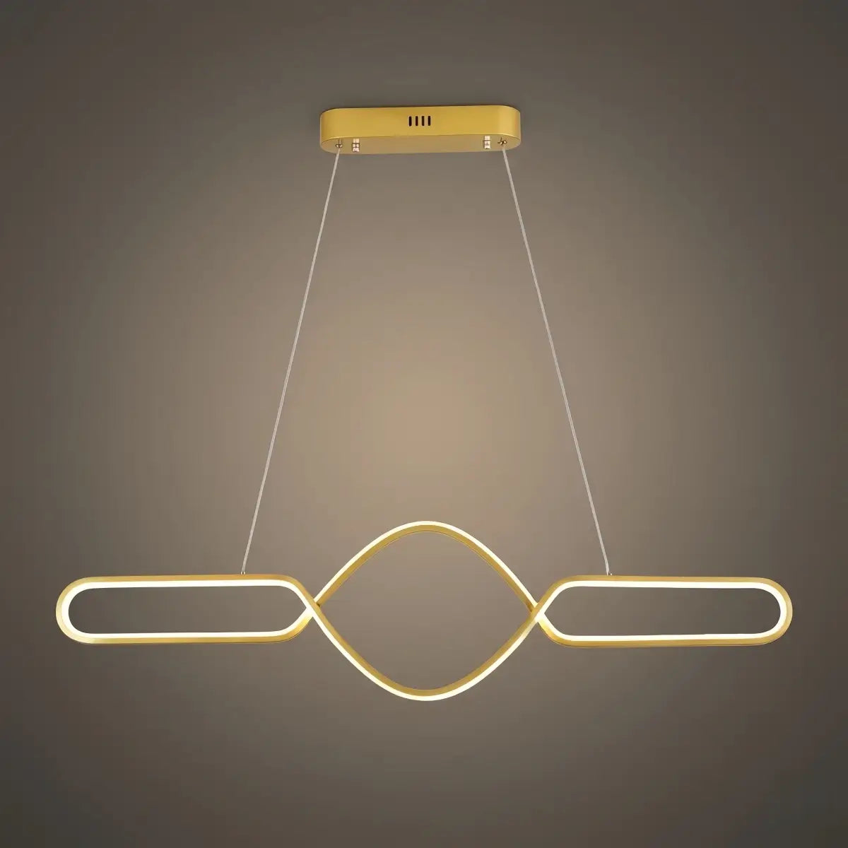 Minimalist Dimmable Pendant Light — Black Metal & Silica Gel Cross Linear Dining Room - Flindria