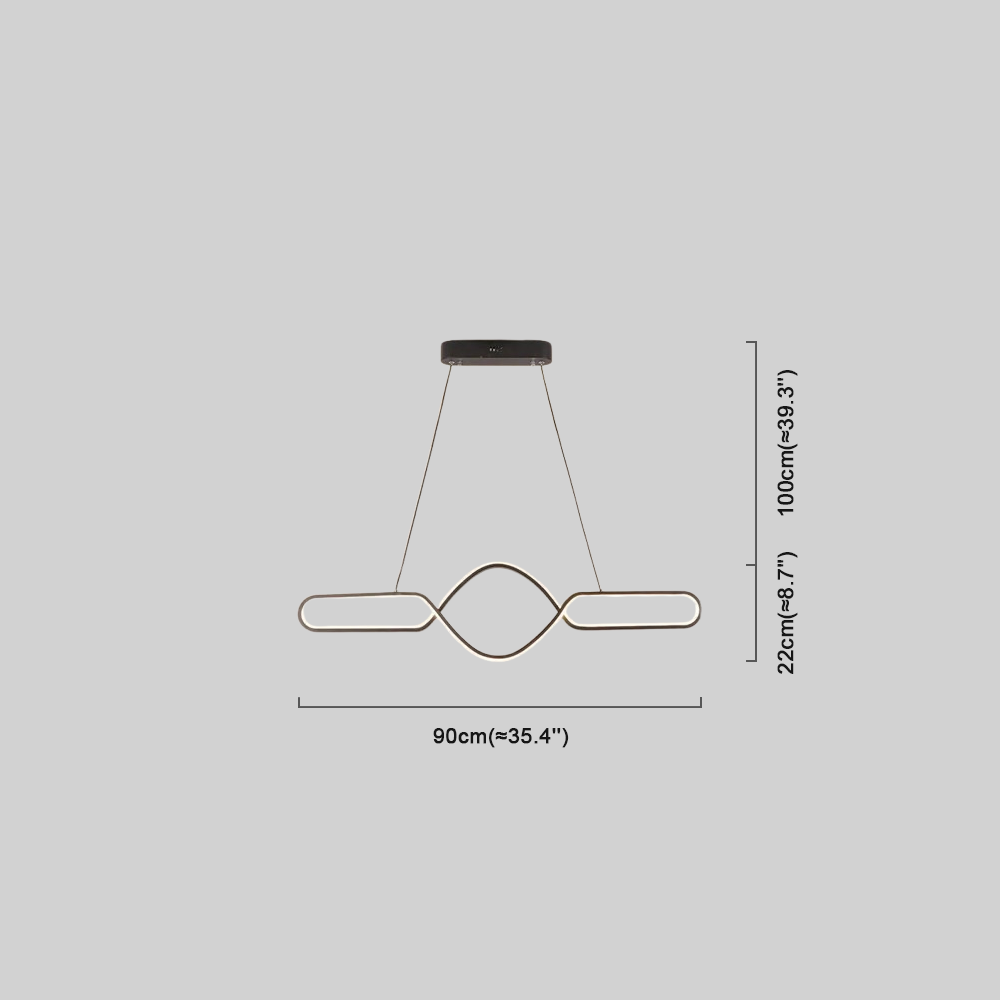 Minimalist Dimmable Pendant Light — Black Metal & Silica Gel Cross Linear Dining Room - Flindria