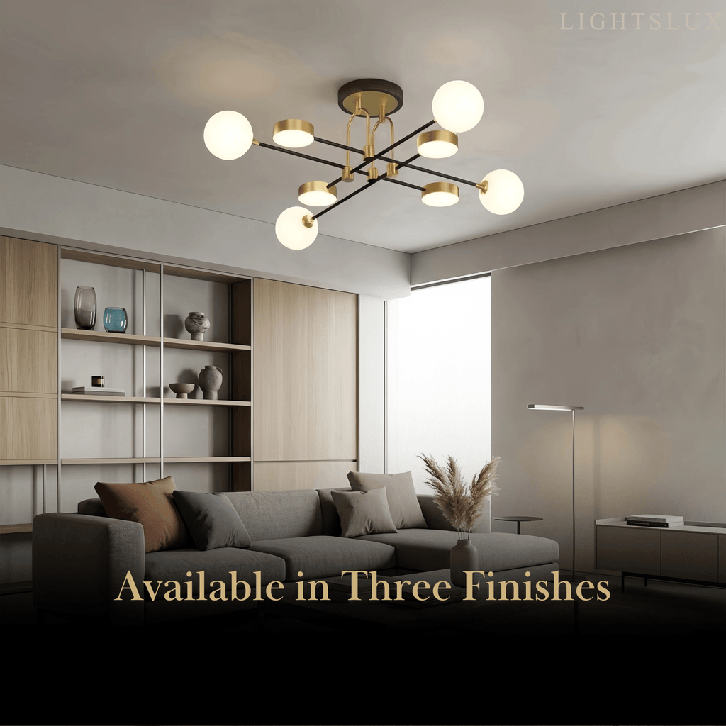 Candelabro moderno dorado – accesorio de vidrio y metal para sala de estar - Flindria
