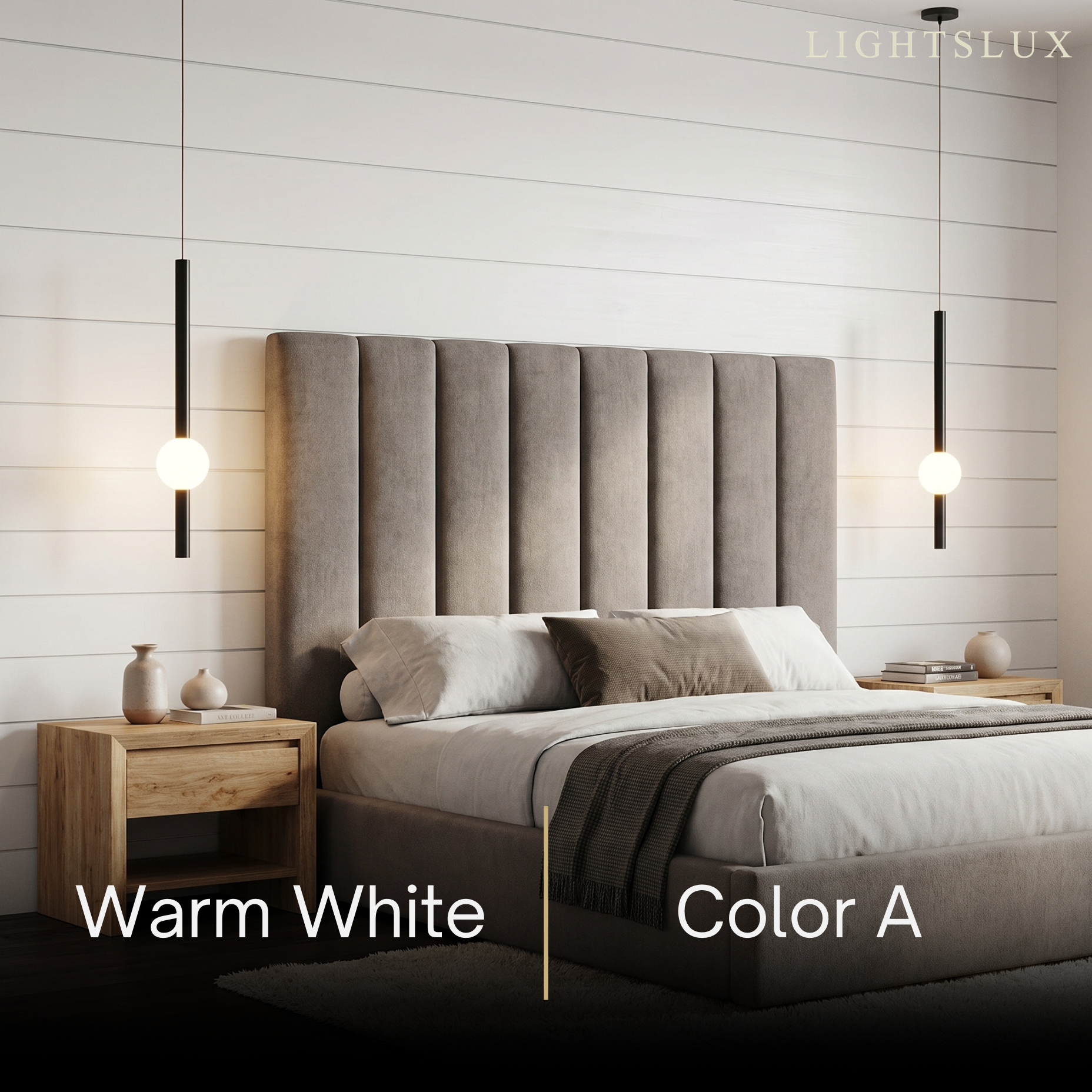 Modern Linear Globe Pendant Light - White/Black Metal for Bedroom/Living Room - Flindria