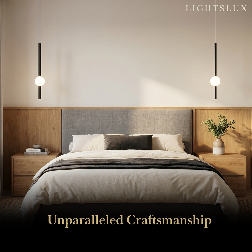 Modern Linear Globe Pendant Light - White/Black Metal for Bedroom/Living Room - Flindria