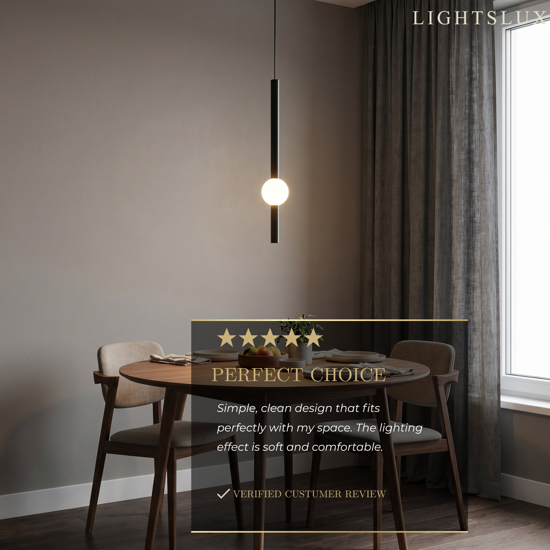 Modern Linear Globe Pendant Light - White/Black Metal for Bedroom/Living Room - Flindria