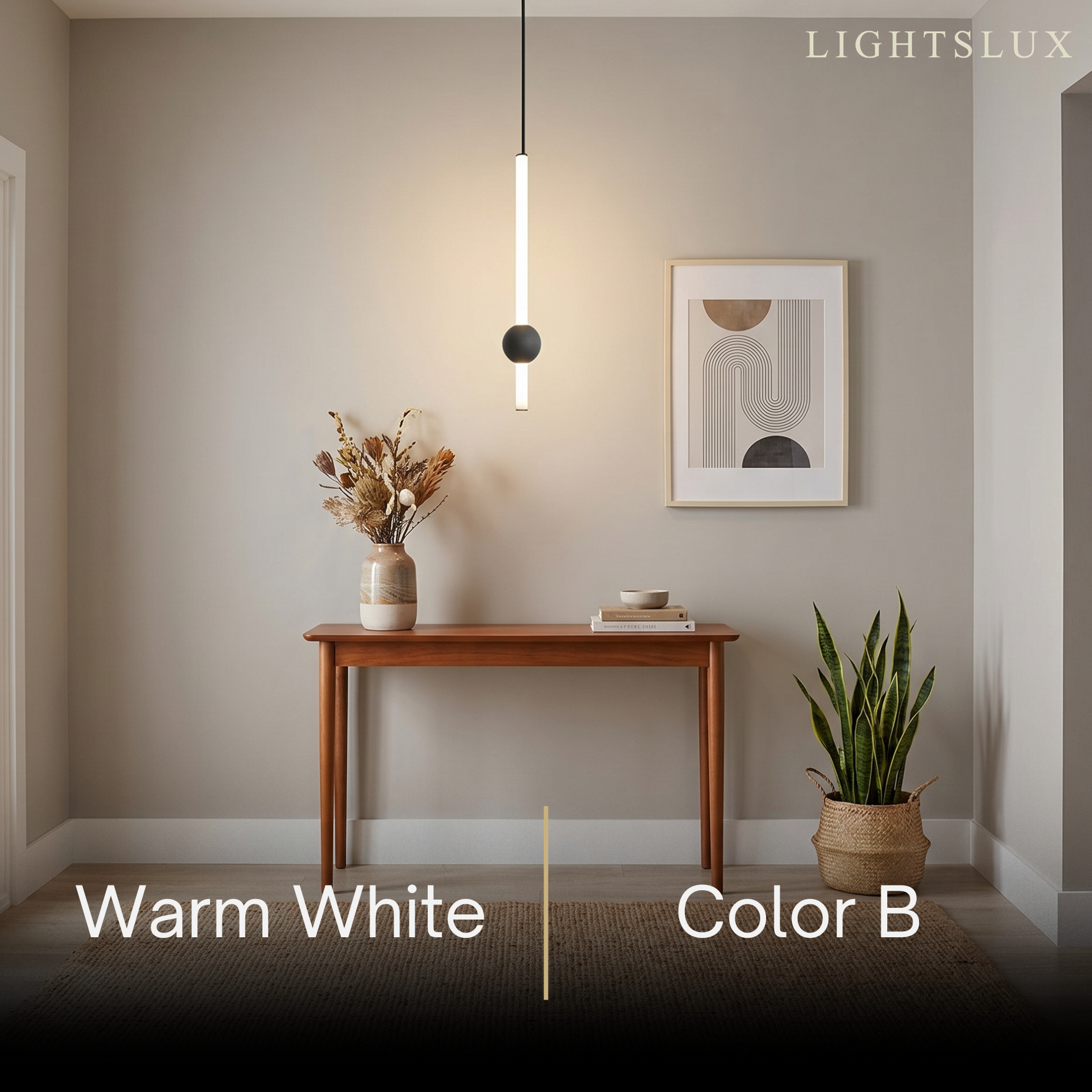 Modern Linear Globe Pendant Light - White/Black Metal for Bedroom/Living Room - Flindria