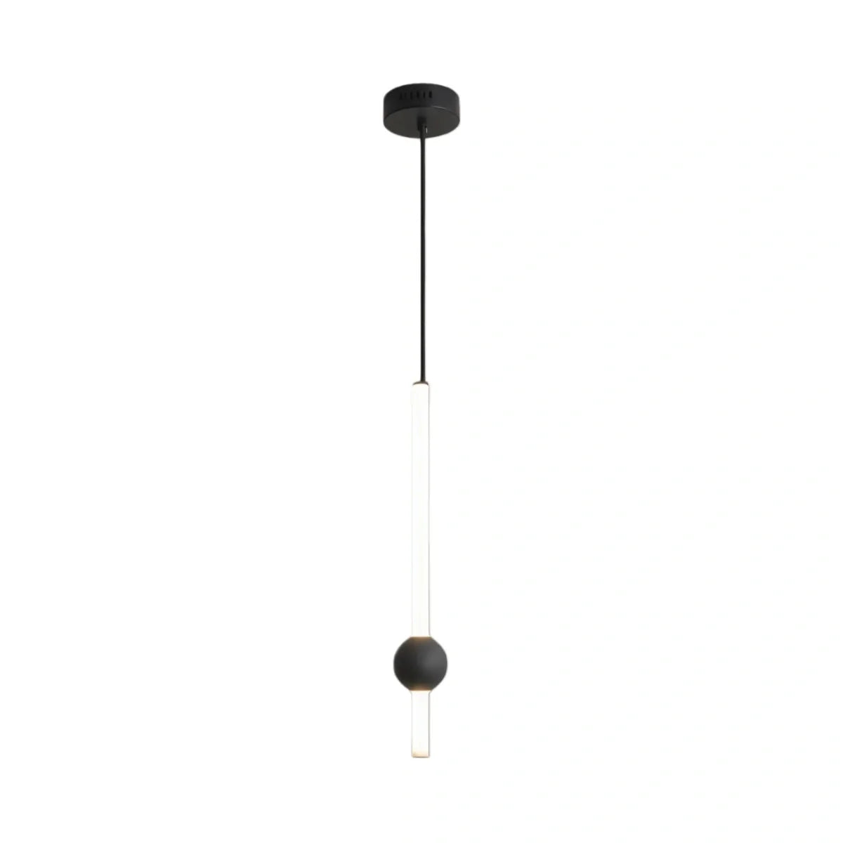 Modern Linear Globe Pendant Light - White/Black Metal for Bedroom/Living Room - Flindria