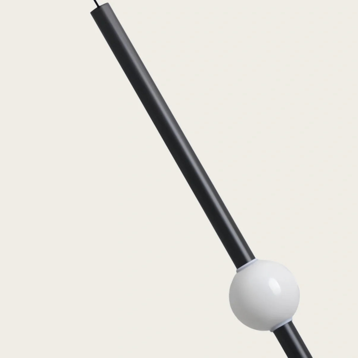 Modern Linear Globe Pendant Light - White/Black Metal for Bedroom/Living Room - Flindria