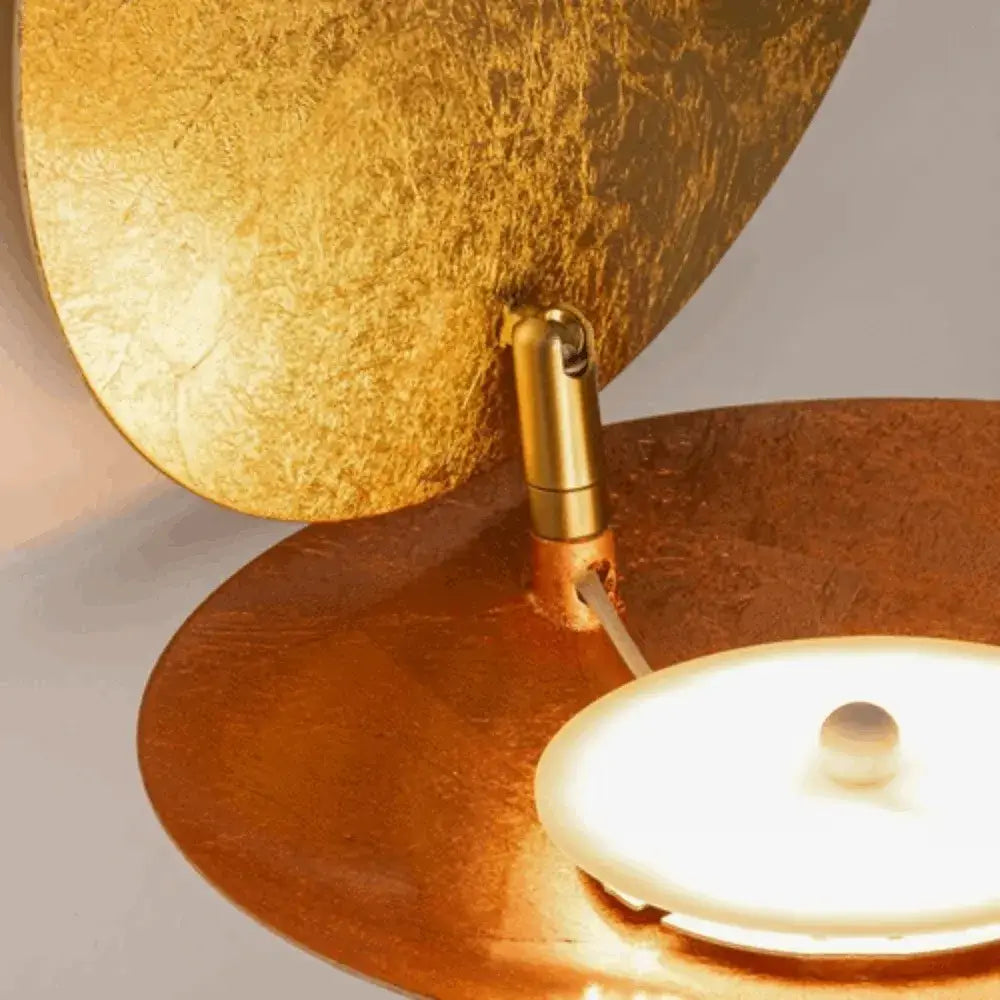 Nordic Moon LED Wall Lamp – Metal Gold/Red Copper for Bedroom - Flindria
