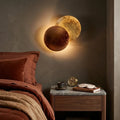 Nordic Moon LED Wall Lamp – Metal Gold/Red Copper for Bedroom - Flindria