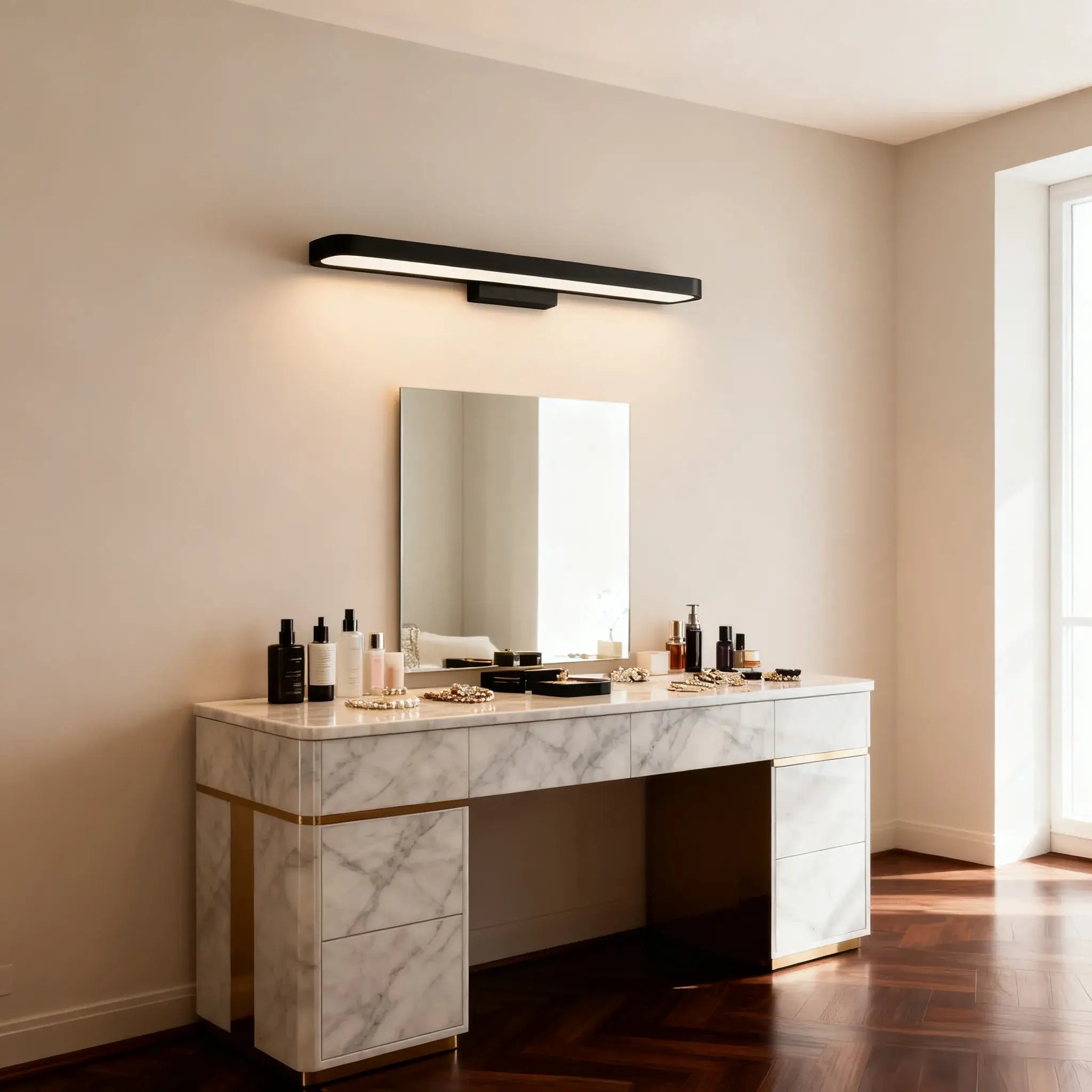 Modern Elliptical Wall Lamp – Black or Coffee Metal for Bathroom/Bedroom - Flindria