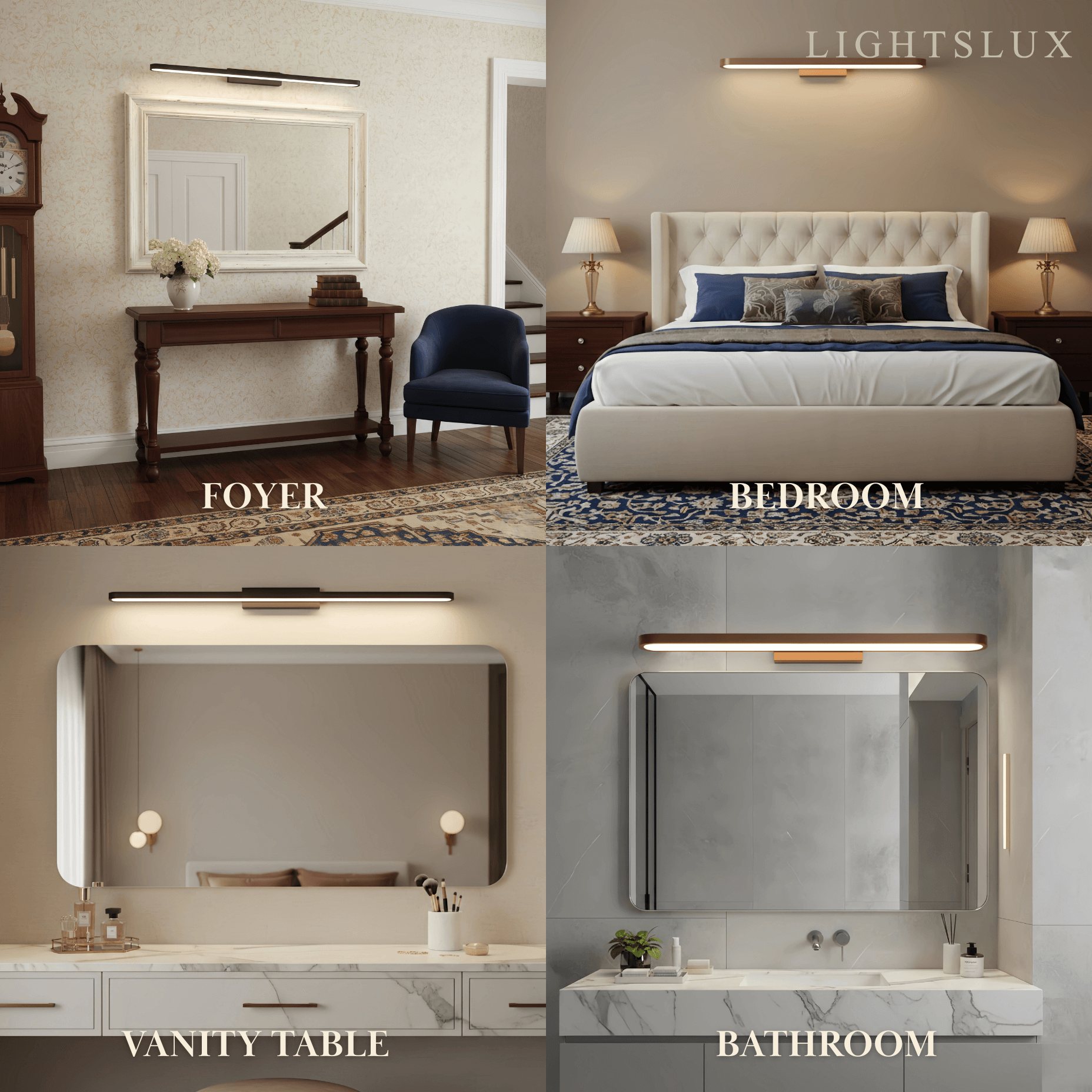 Modern Elliptical Wall Lamp – Black or Coffee Metal for Bathroom/Bedroom - Flindria