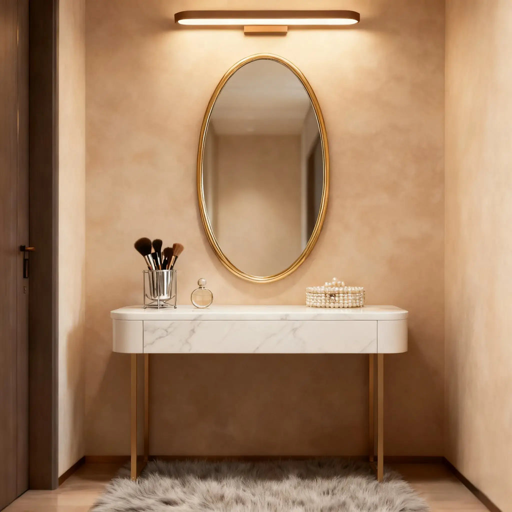 Modern Elliptical Wall Lamp – Black or Coffee Metal for Bathroom/Bedroom - Flindria