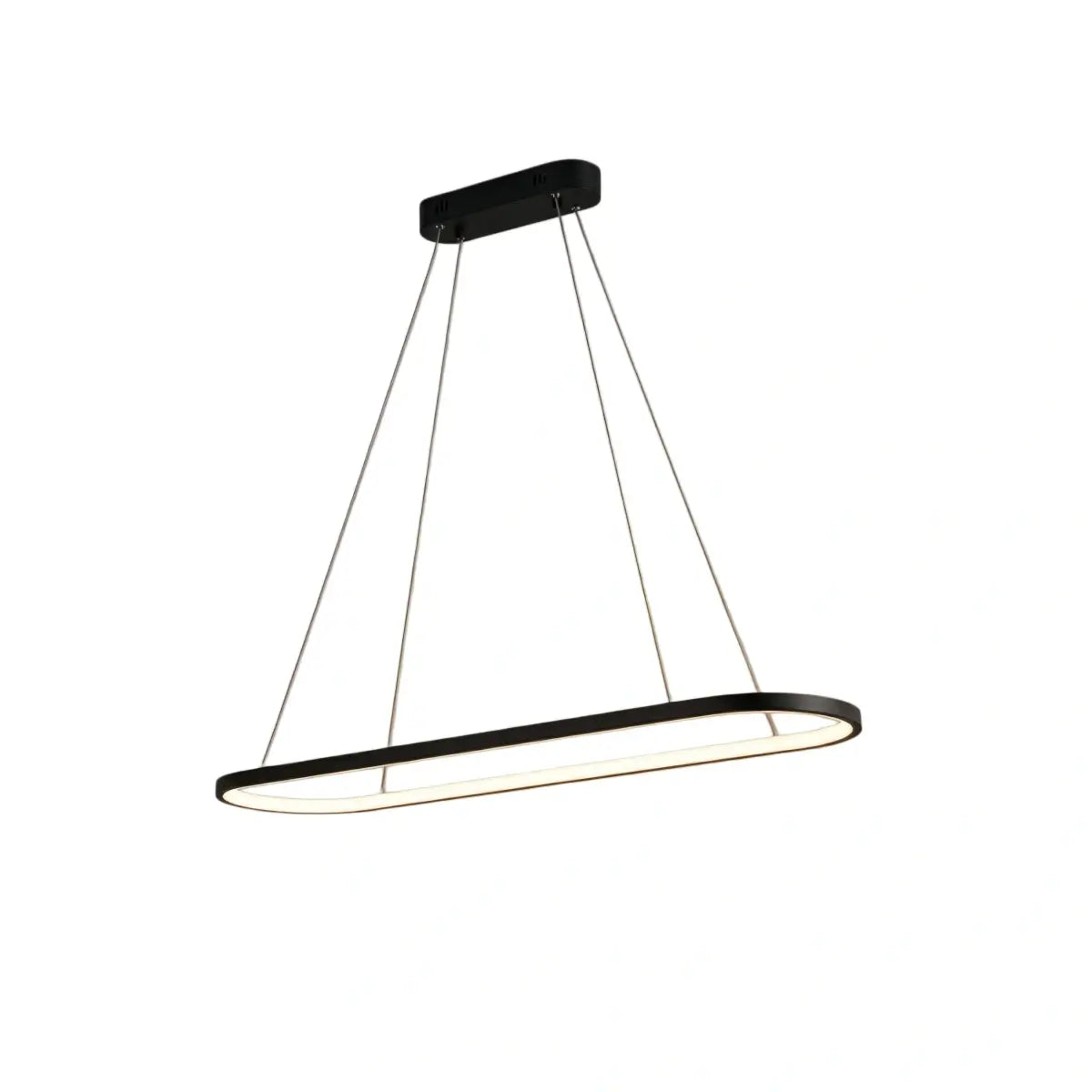 Modern Oval Pendant Light - White/Black/Gold Metal for Dining Room - Flindria