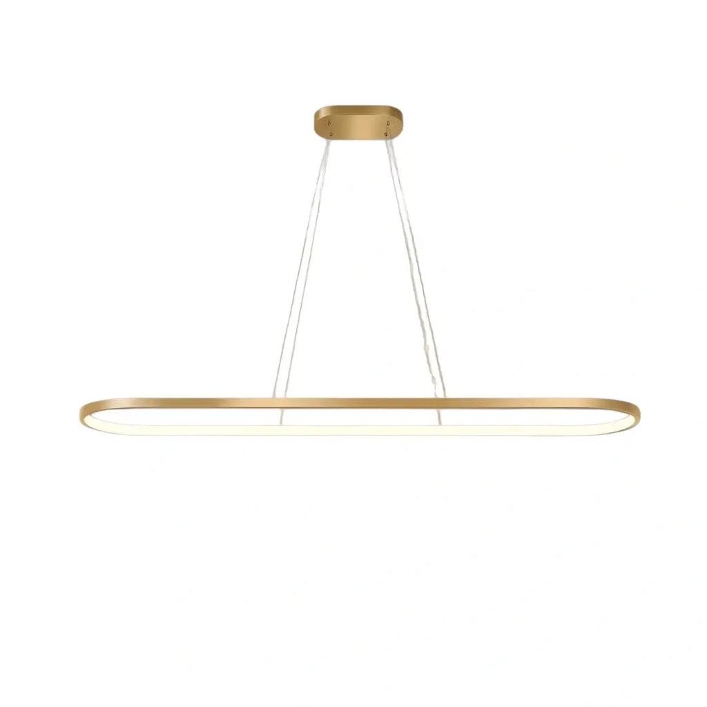 Modern Oval Pendant Light - White/Black/Gold Metal for Dining Room - Flindria