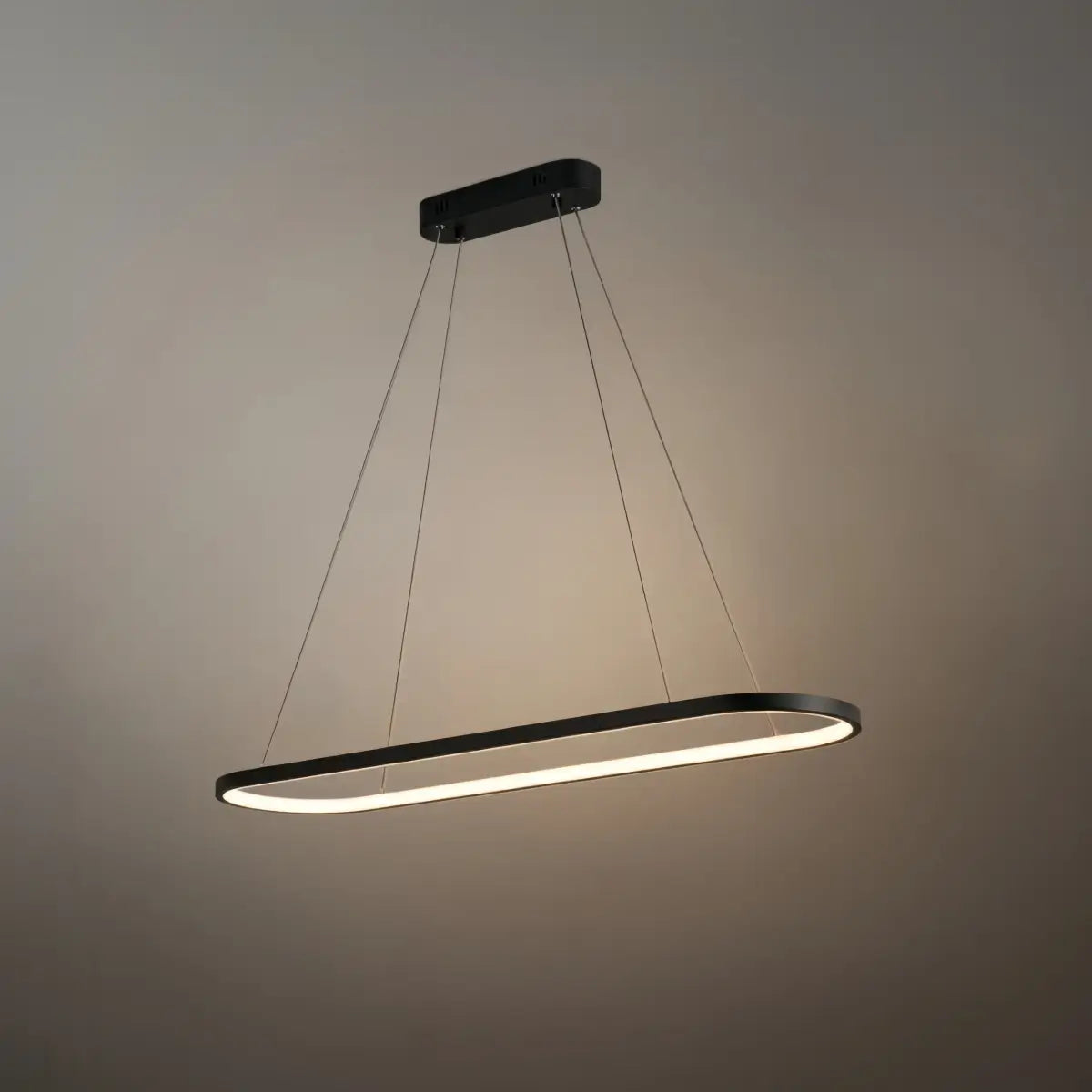 Modern Oval Pendant Light - White/Black/Gold Metal for Dining Room - Flindria